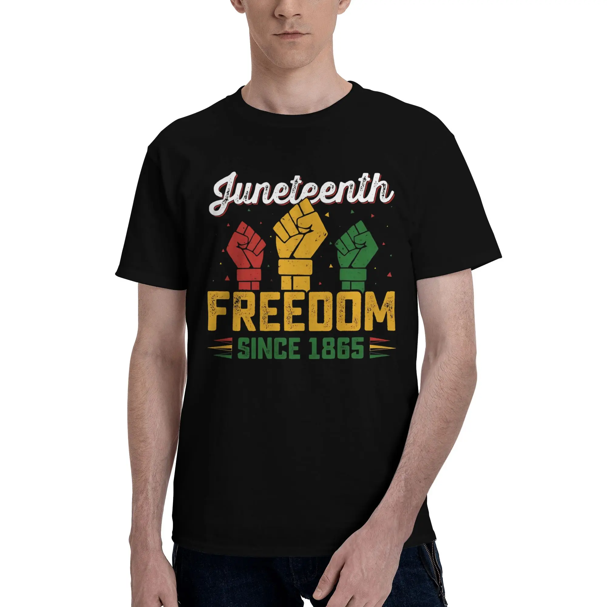 Celebration  Black History Classic  Graphic 100% Cotton T-Shirt Juneteenth Tees Tops For Men