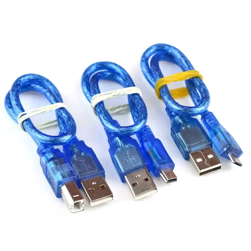 1/5/10PCS  30cm USB Cable UNOR3 R3 / Mega 2560 R3/ ADK USB-A To USB-B for Arduino MINI TYPE-C MICRO Printer Cable