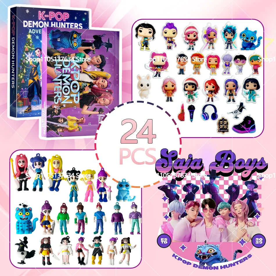 new Acrylic Demon Hunter Christmas Tree Ornament Kpop Style Advent Blind Box Cute Gothic Holiday Decor For Teens And Women Gift