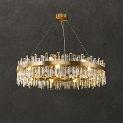 Luxury Modern K9 Crystal Chandelier Creative Minimalist Living Pendant Light Bedroom Light High-end Kitchen Island Chandelier