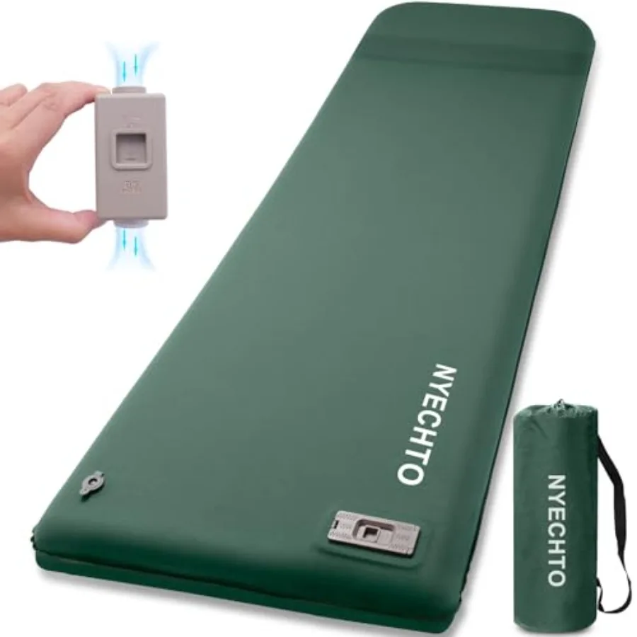

Self Inflating Sleeping Pad with Electric Pump, 3.14" Ultra-Thick Memory Foam Sleeping Mats for Camping, Easy InflateandDeflate