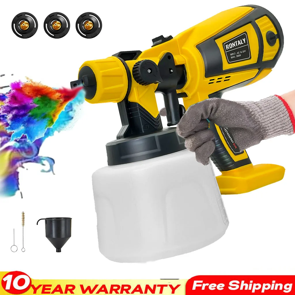 

Cordless Paint Sprayer Replace For Dewalt 18V 20v Battery Airless Spray Gun Fence Cars 2.5mm Tool Only