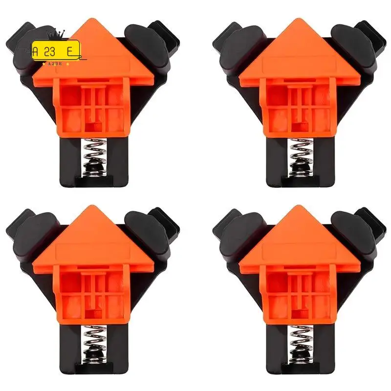 A23E-90 Degree Angle Clamps Woodworking Corner Spring Clip Right Angle Clips Fixer Tools Quick Adjustable Furniture Fixing