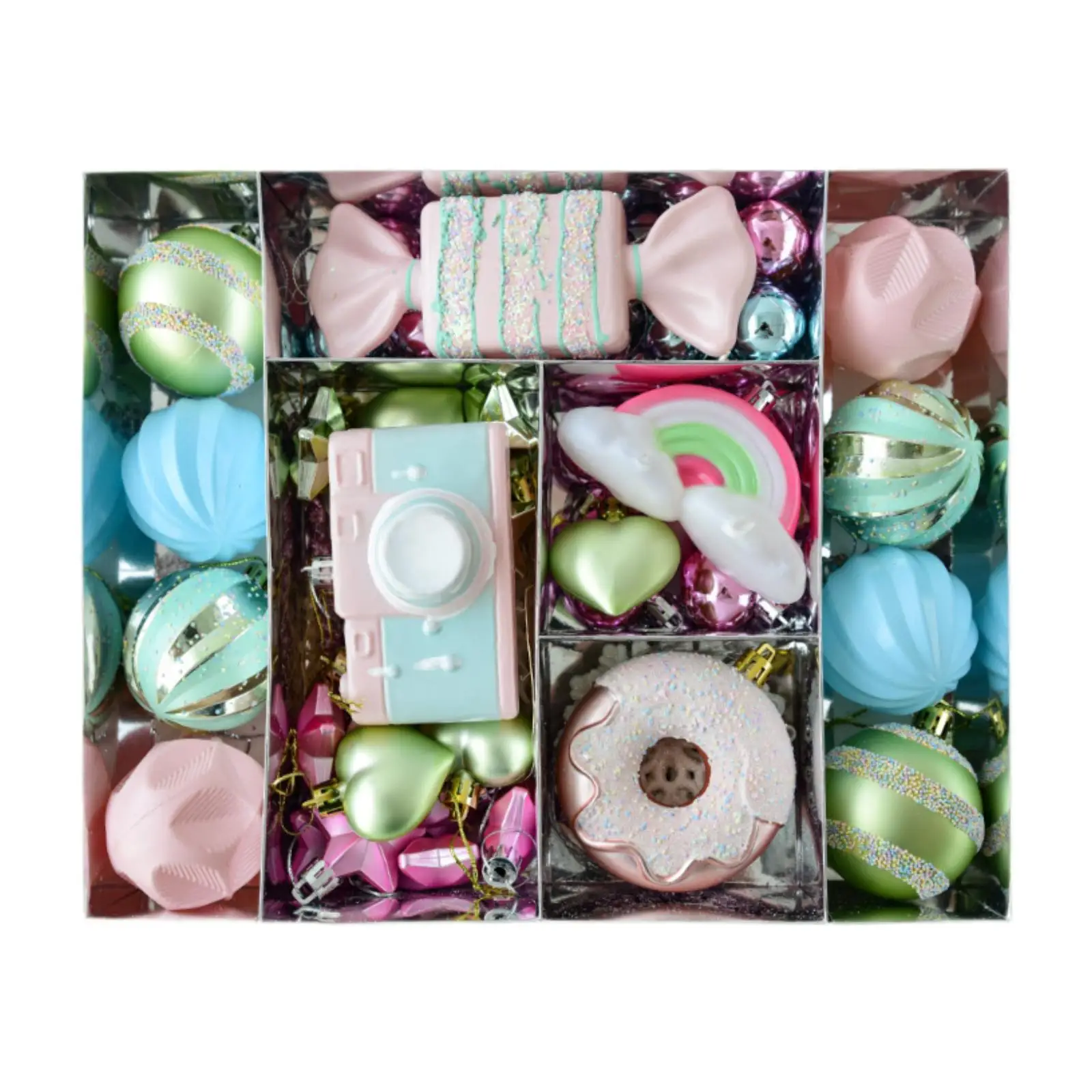 

58 Pieces Xmas Small Pendants Shatterproof for Decorating Festive Birthday
