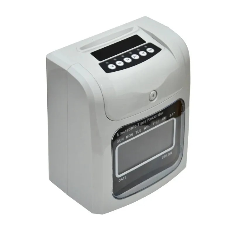 Electronic Attendance Machine Digital Time Recorder Office Staffs Check In Punch Card Clock ID Card Punching Machine 100V-240V