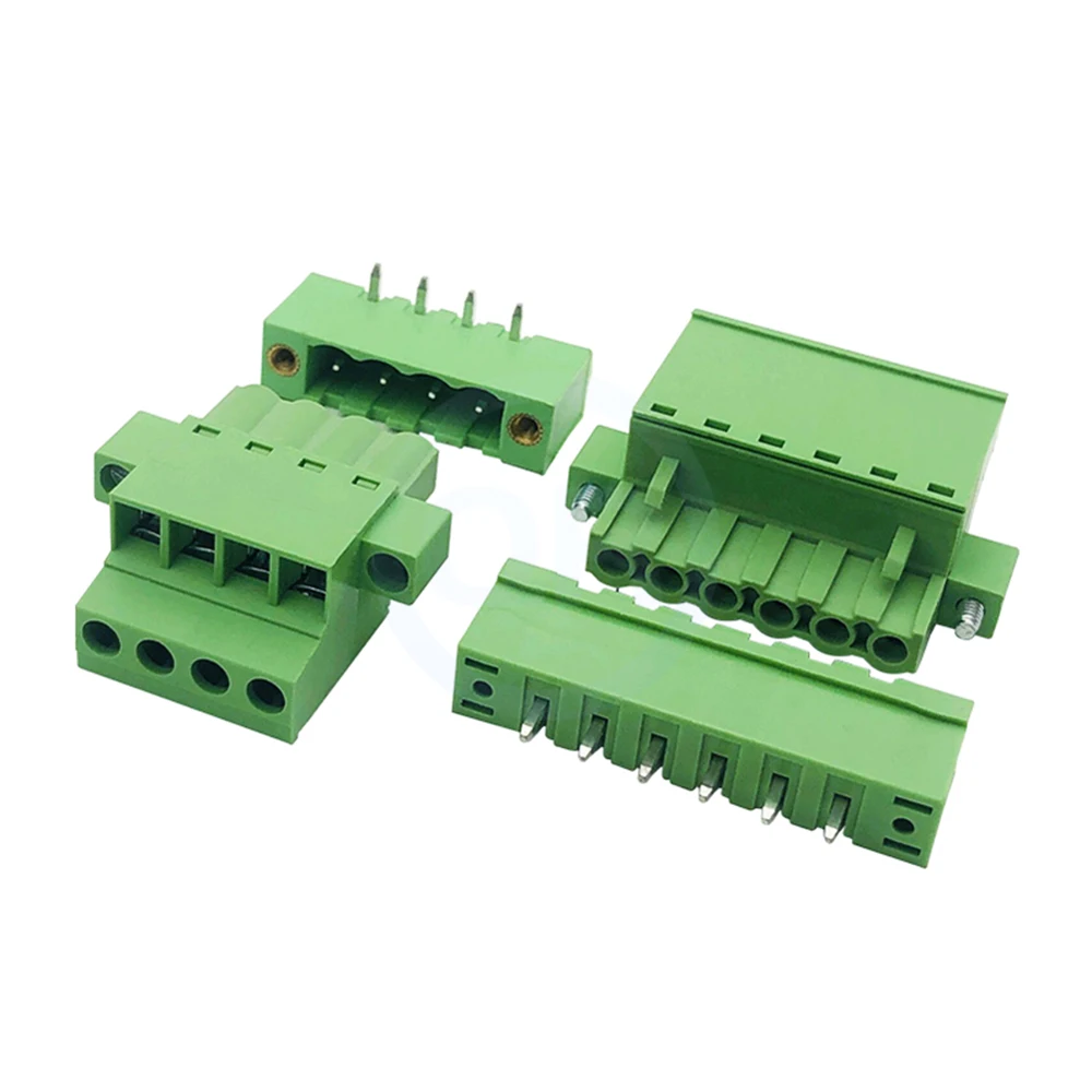 (10 pcs) KF 2EDGKCM 15EDGKCM 5.08mm Flanged Plug-In PCB Terminals with 2EDGV/RM Right Angle/Straight Pin Headers Set of 2-24P