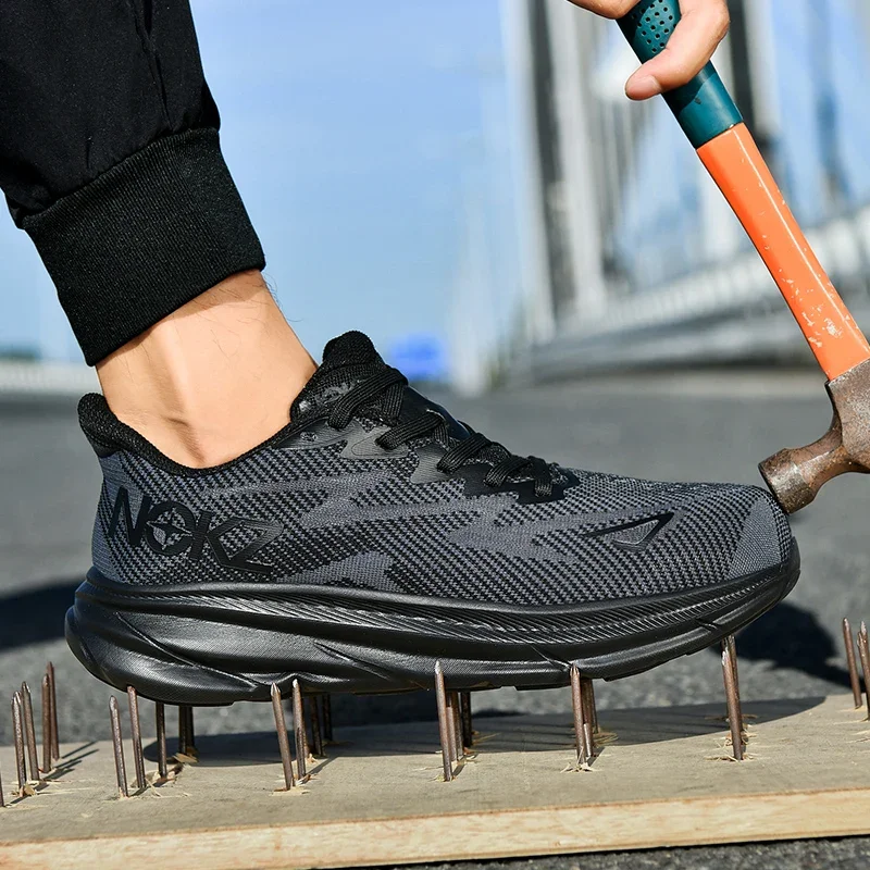 

Защитная обувь с вращающейся кнопкой, мужские кроссовки со стальным носком, рабочая обувь на воздушной подушке, мужские защитные ботинки с защитой от проколов