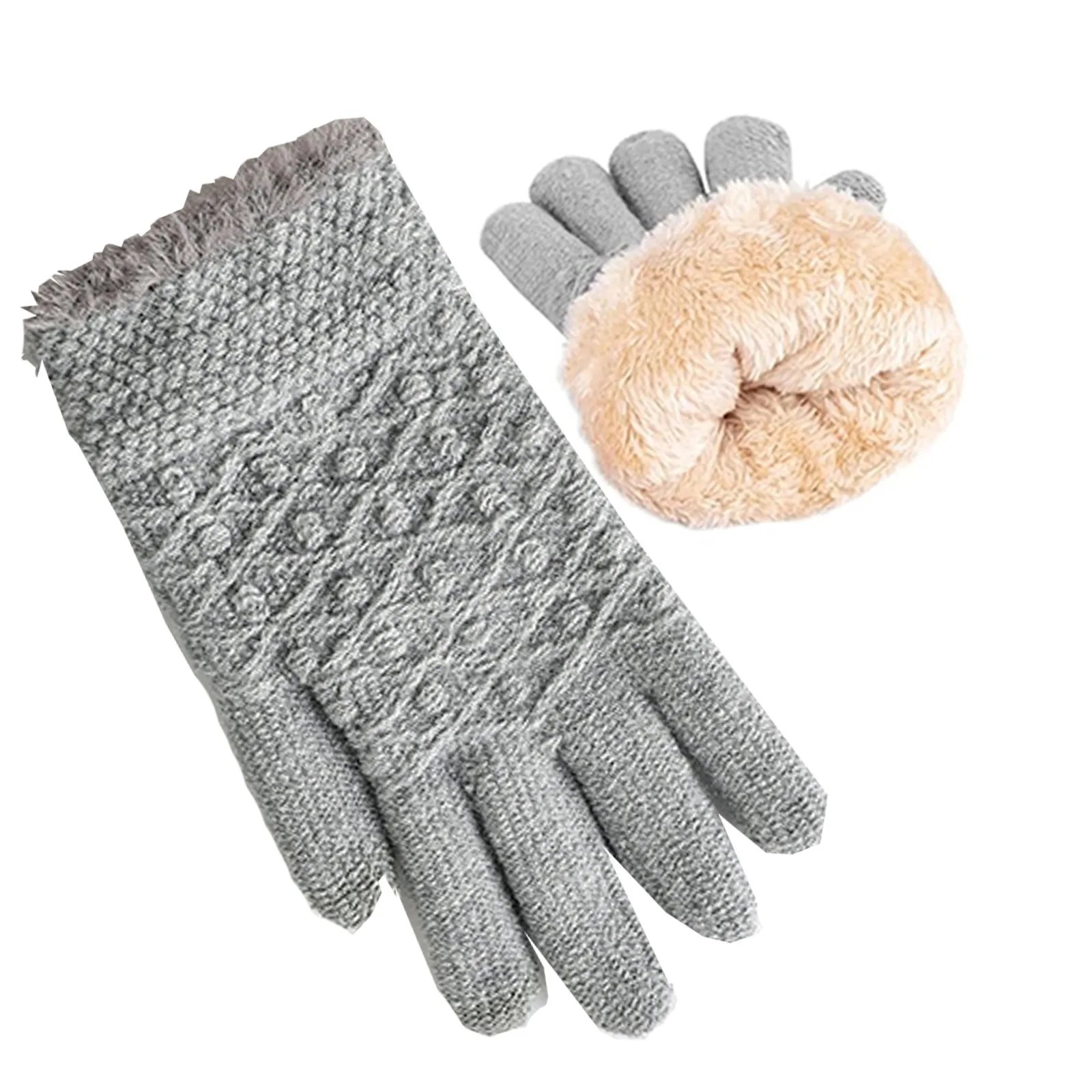 

Winter Touch Screen Gloves Men Women Warm Stretch Knit Full Finger Imitation Wool Mittens Guantes Magic Crochet Luvas Thicken