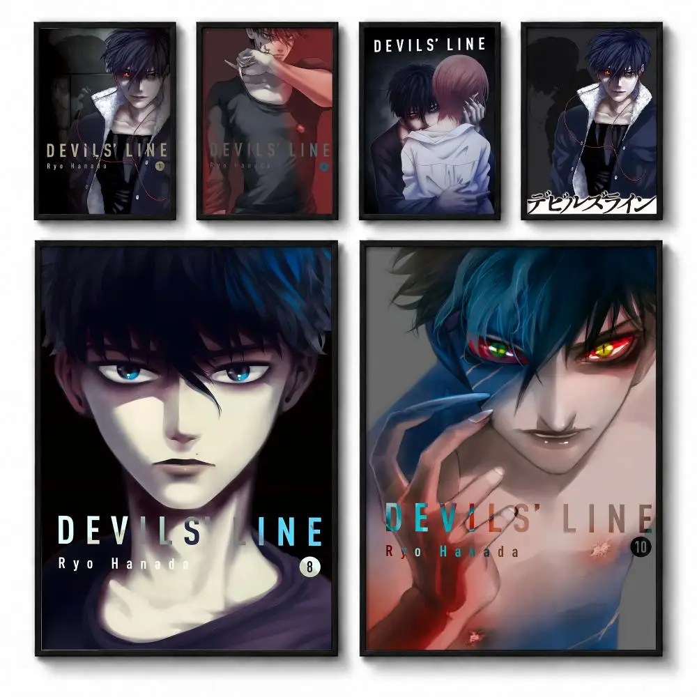 Anime DEVILS LINE Poster Self-adhesive Art Waterproof Paper Sticker Coffee House Bar Room Wall Decor