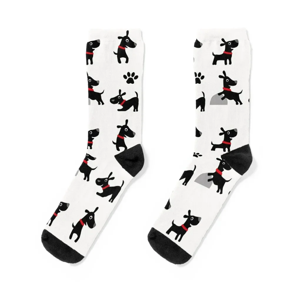 

Cute Black Dogs Socks ankle Novelties sport Run Socks For Men Women's