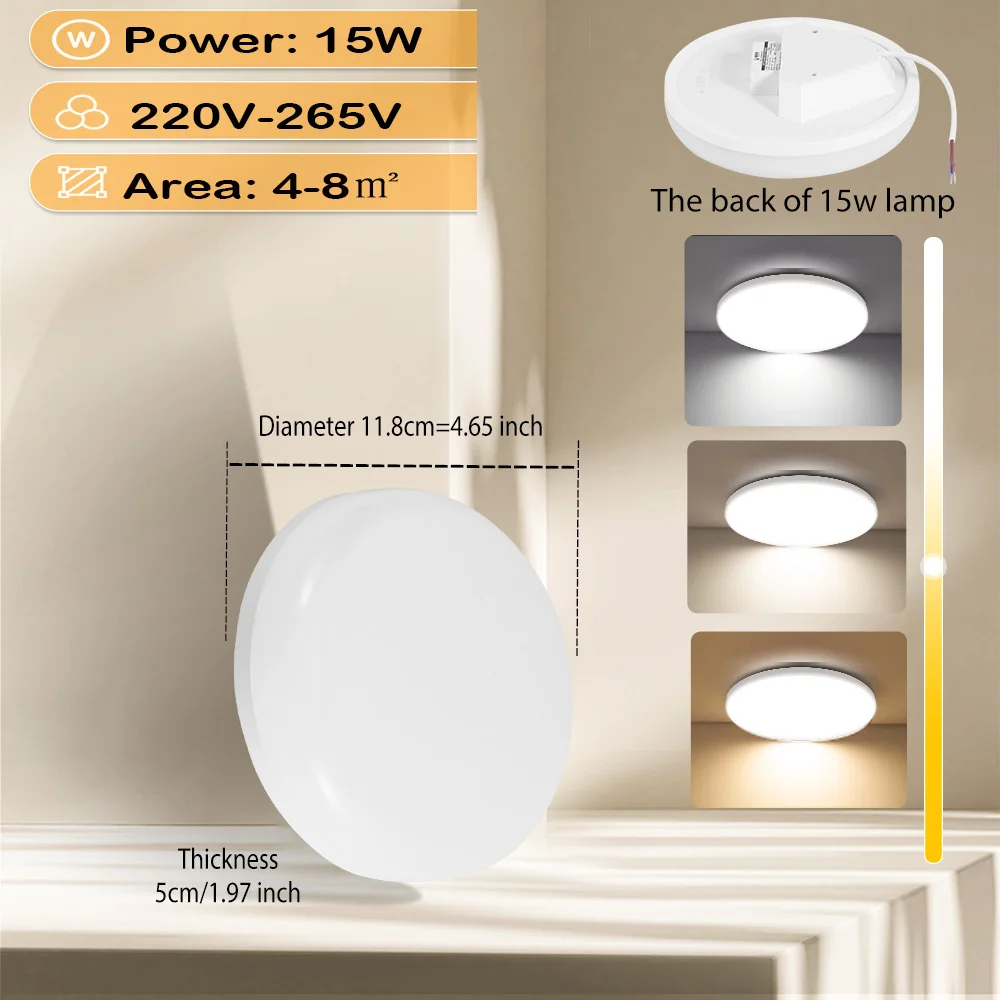 LANGYUE Super wasserdichte LED-Deckenleuchte, Badezimmerbeleuchtung, 30 W, Wandleuchte, LED-Licht für Küche, Schlafzimmer, ultradünne Deckenleuchte 5