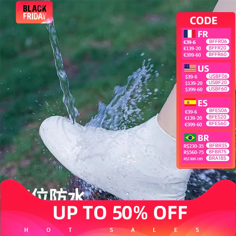 

1 Pair Rubber Silicone Rain Boot Overshoes Waterproof Non-Slip Shoe Covers Reusable For Outdoor Use Rainy Day Shoe Cover