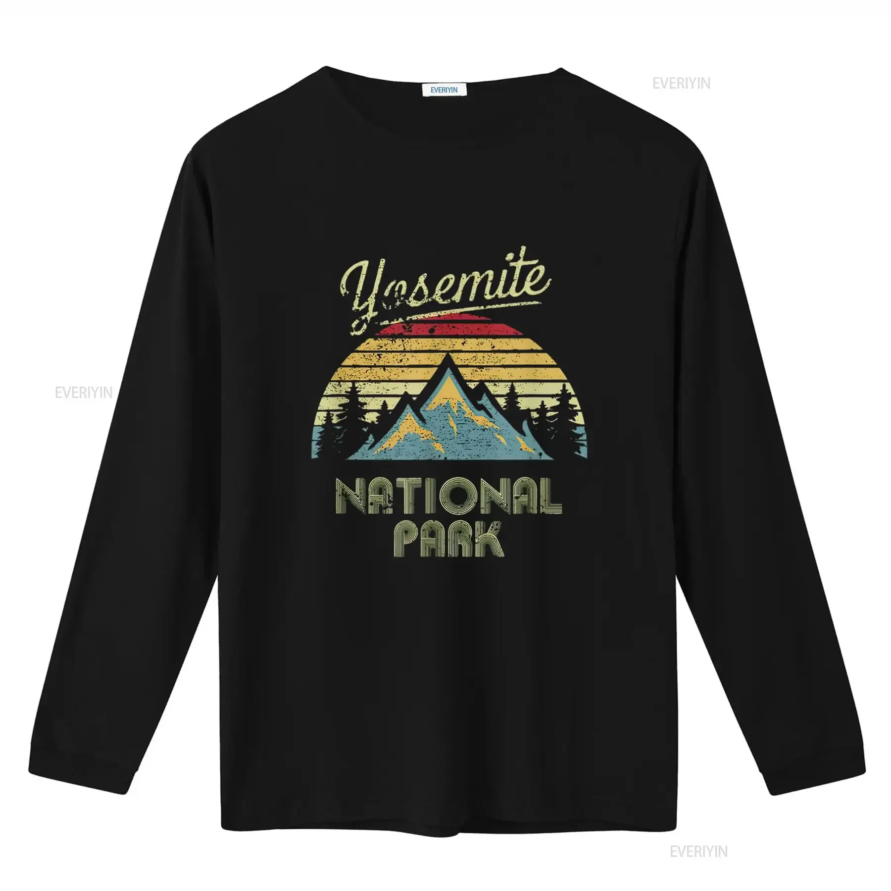 تي شيرت نسائي عتيق من Yosemite National Park Mountain تي شيرت عتيق برسومات مغسولة قليلاً للارتداء اليومي أنيق