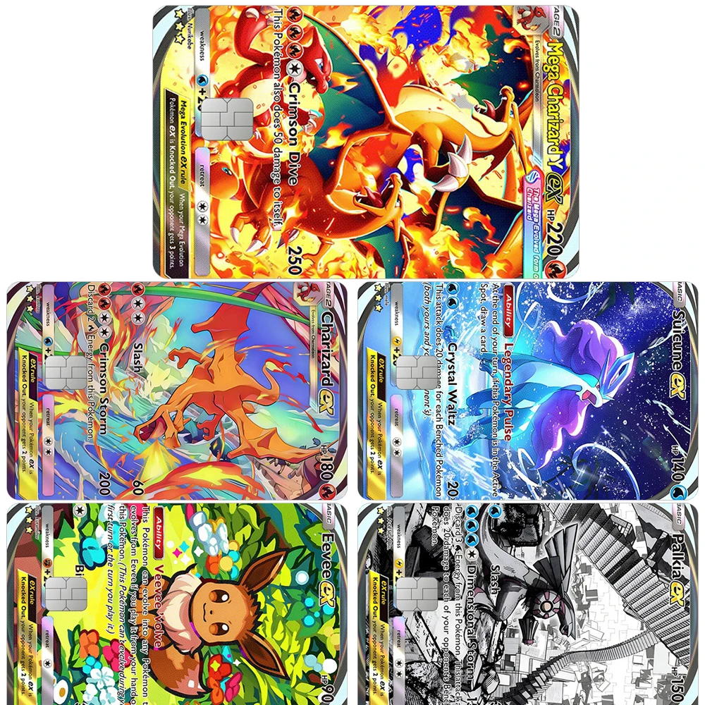 

TCG Pocket Card Sticker Mega Charizard Y Ex Crimson Blaze Suicune Eevee Decor Patch Tags Paster Decals Student Birthday Gift