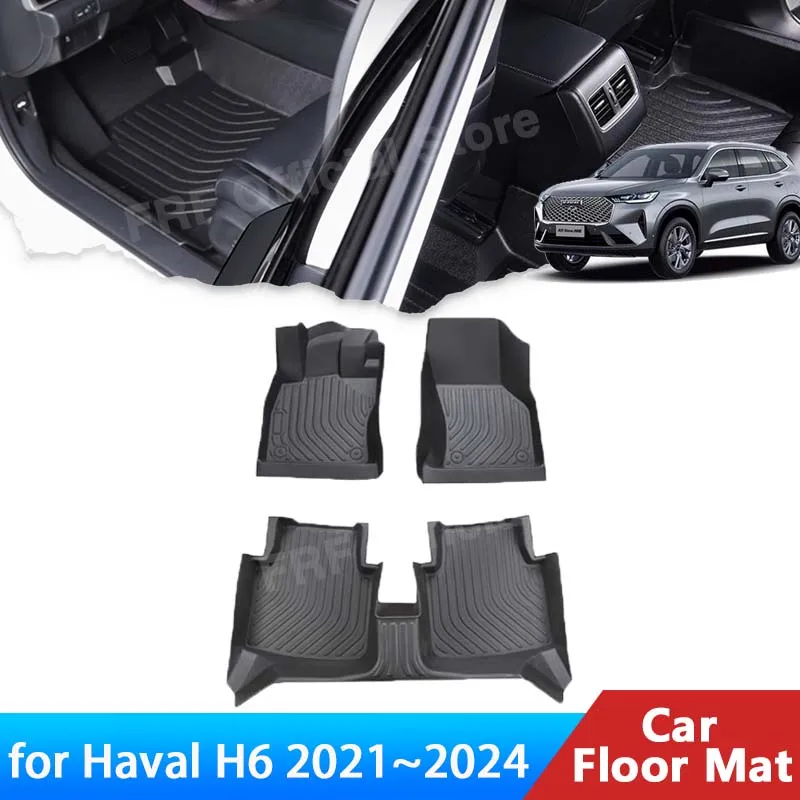 TPE for Great Wall Haval H6 HEV PHEV 2021 2022 2023 2024 Accessories Car Floor Mat Foot Panel Liner Carpet Pad Waterproof Mats