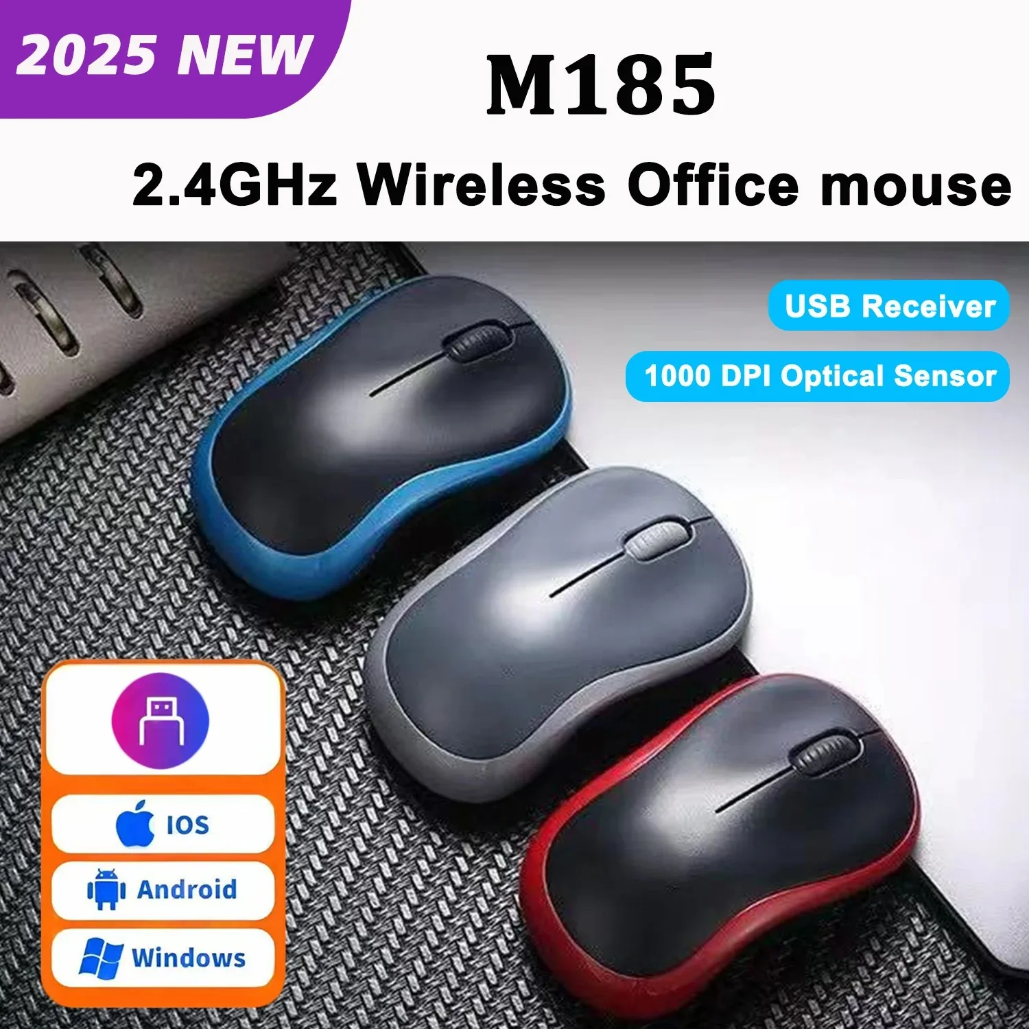 

Logitech M185 Беспроводная симетрическая мышь для офисного ноутбука/настольного компьютера с беспроводным приемником 2,4G, эргономичная ручка с защитой от пота для дома