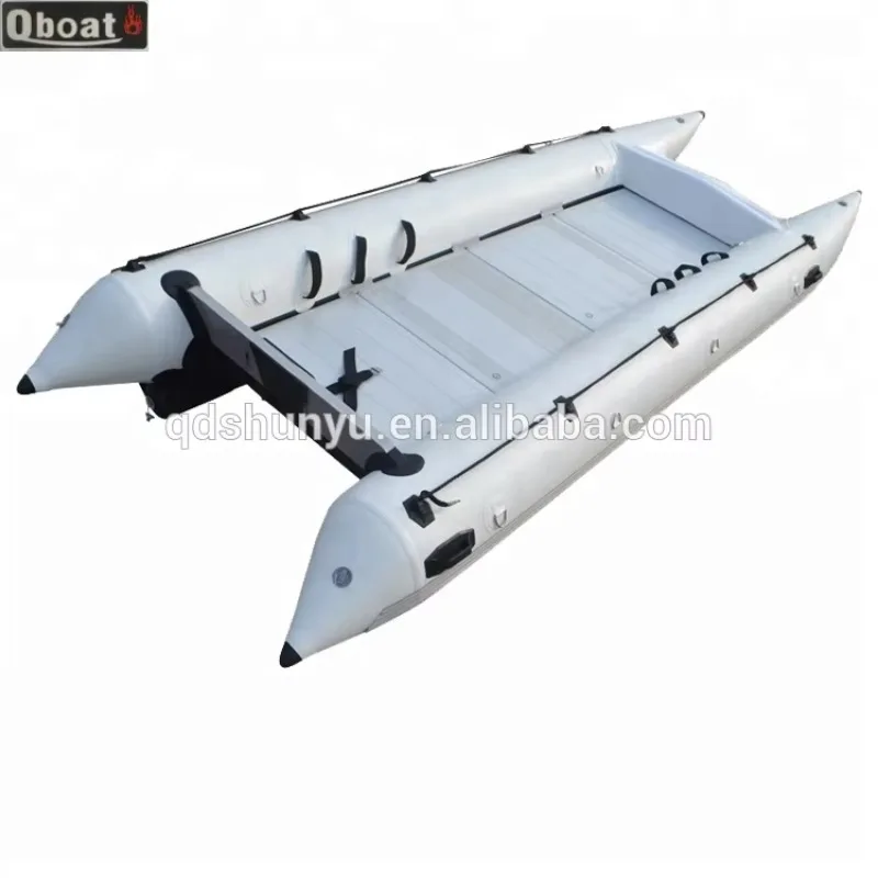 2024 CE Design Wholesale Factory Price Hypalon Material Zapcat Boat Fiberglass Bow with Cabin Rowing Boats