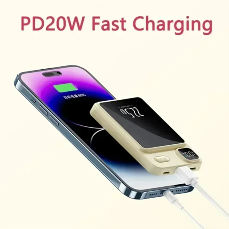 OnePlus 50000mAh Magnetic Wireless Charger Power Bank External Battery Fast Charging PowerBank For Android iPhone 15 16 Xiaomi