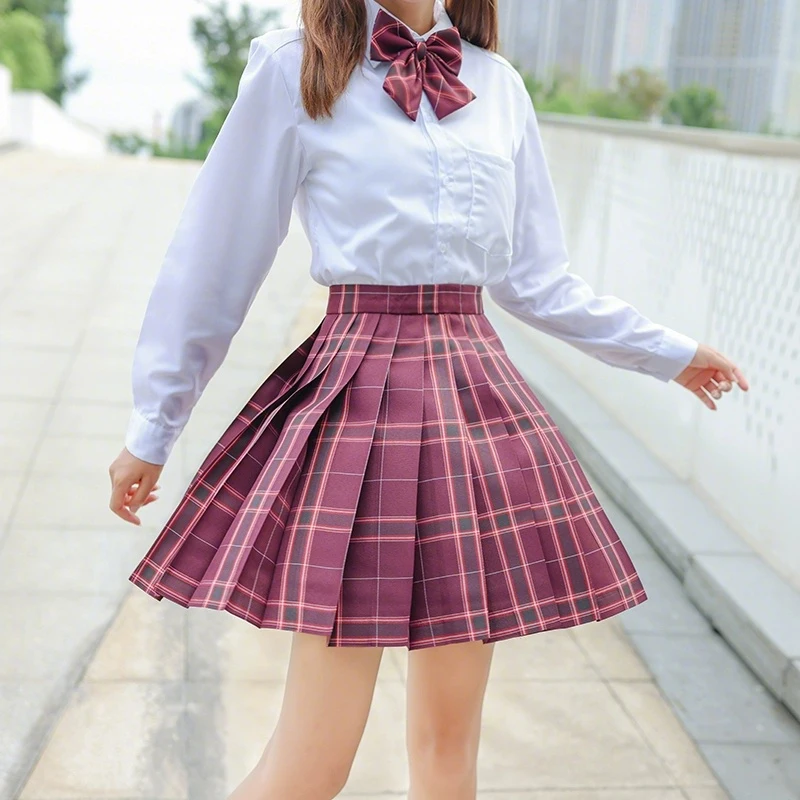3 pezzi set scuola giapponese JK uniforme studentessa coreana ragazza Seifuku camicetta gonna a pieghe marinaio rosa uniformi a maniche lunghe per donna