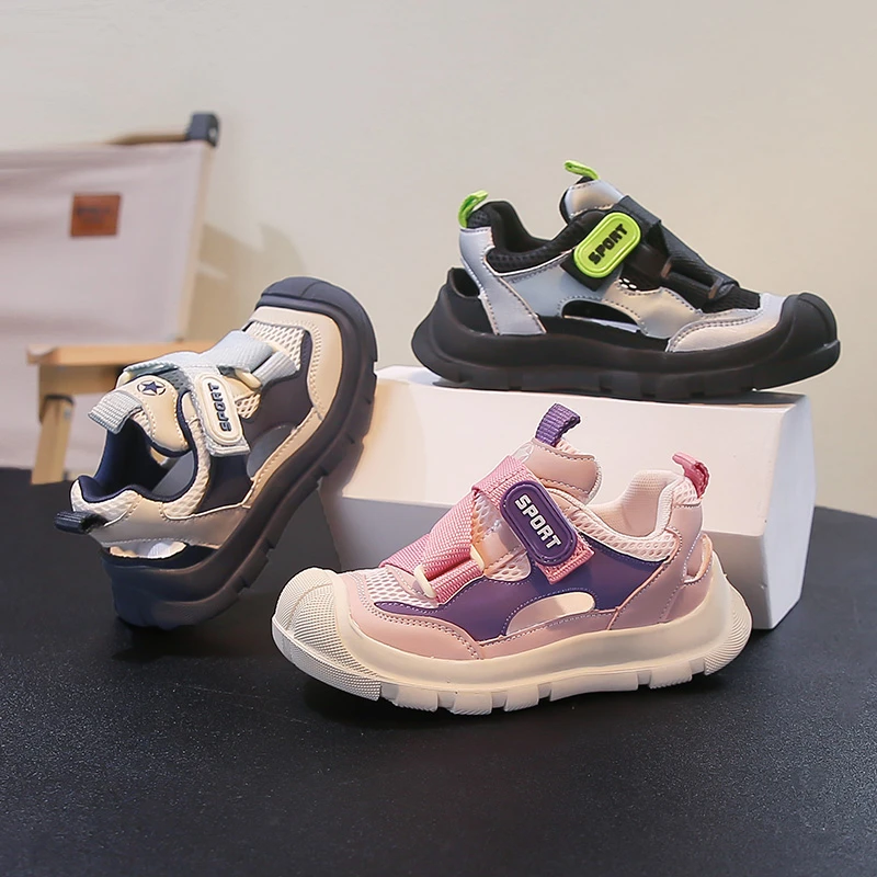 

Girls Casual Shoes Breathable Children Tennis Shoes Korean Style Soft Sole 2026 Summer New Fashion Kids Sports Sandals Non-slip