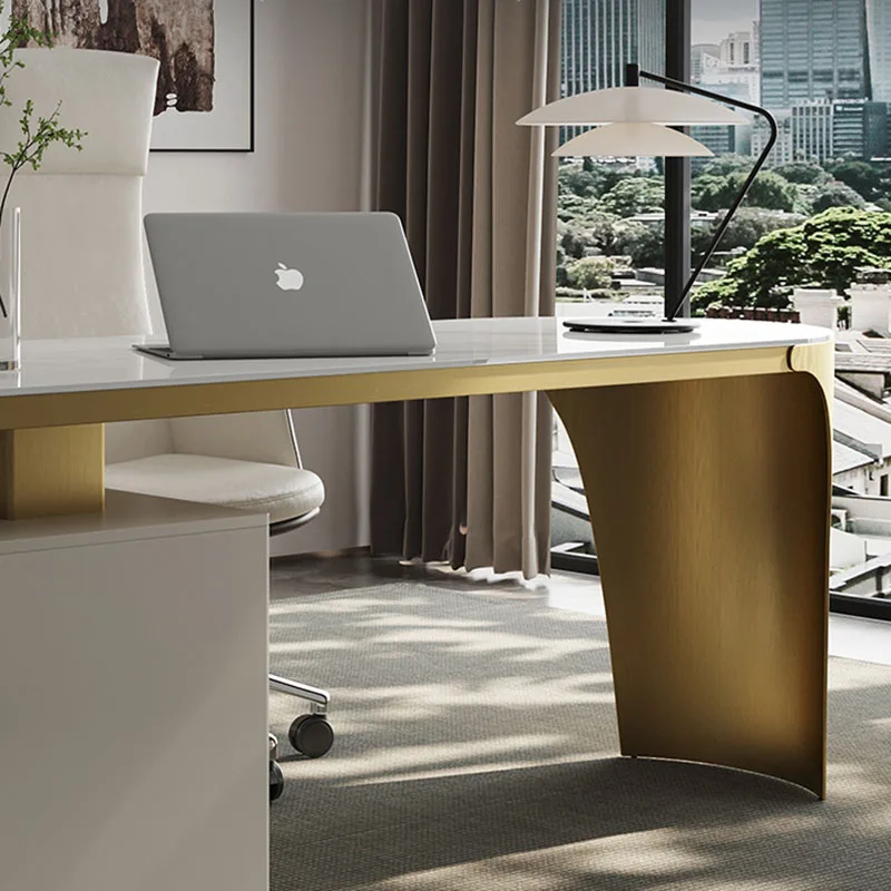 White Rock Board Modern Office Desks Study Corner Computer Writing Luxury Home Computer Desk Chair 책상의자 Office Furniture AA