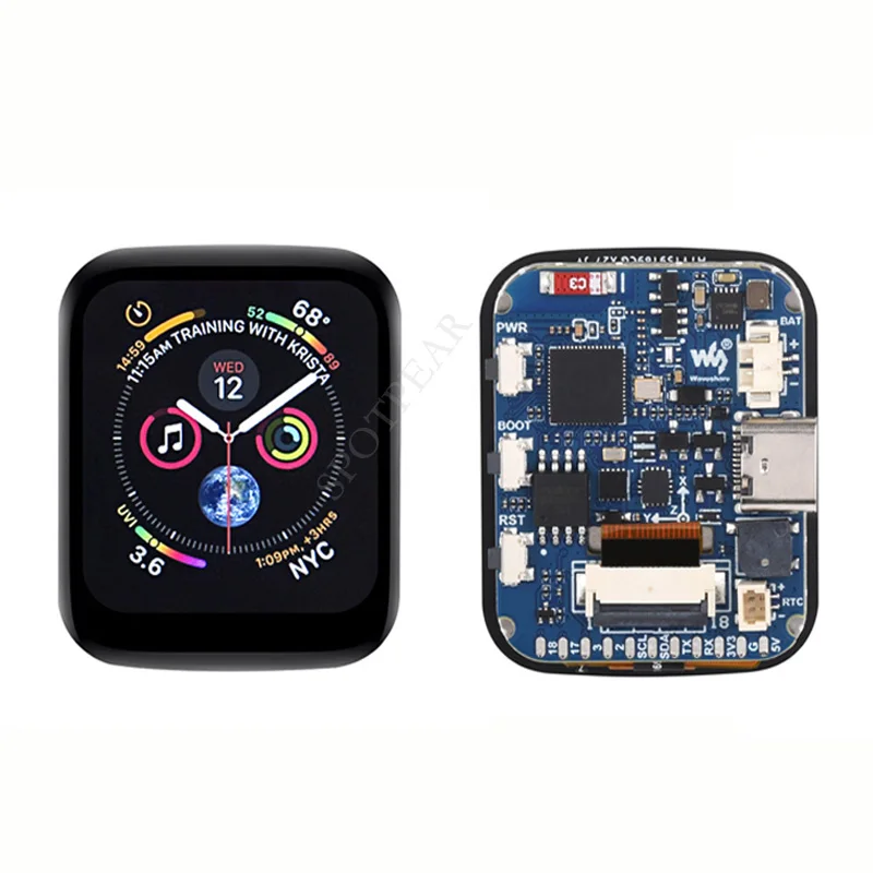 Imagem -03 - Lcd Touchscreen Display Redondo Wi-fi Bluetooth Atitude Qst Sensor Giroscópio Qmi8658 169 Esp32-s3