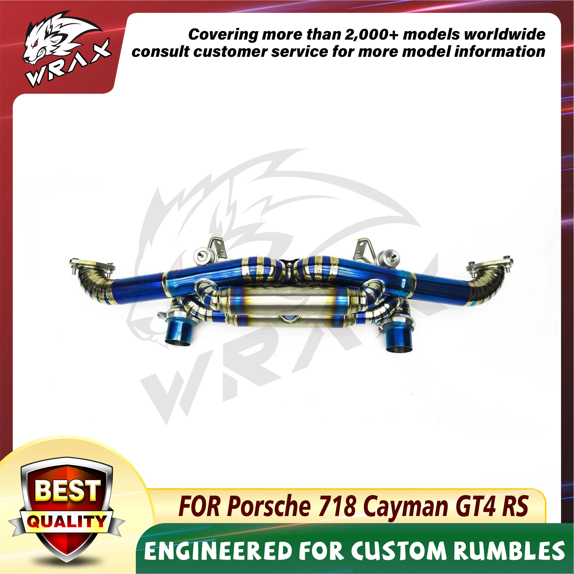 

WRAX Titanium Exhaust For Porsche 718 Cayman GT4 RS Exhaust Control Valve Systems car accessories Catback perfect