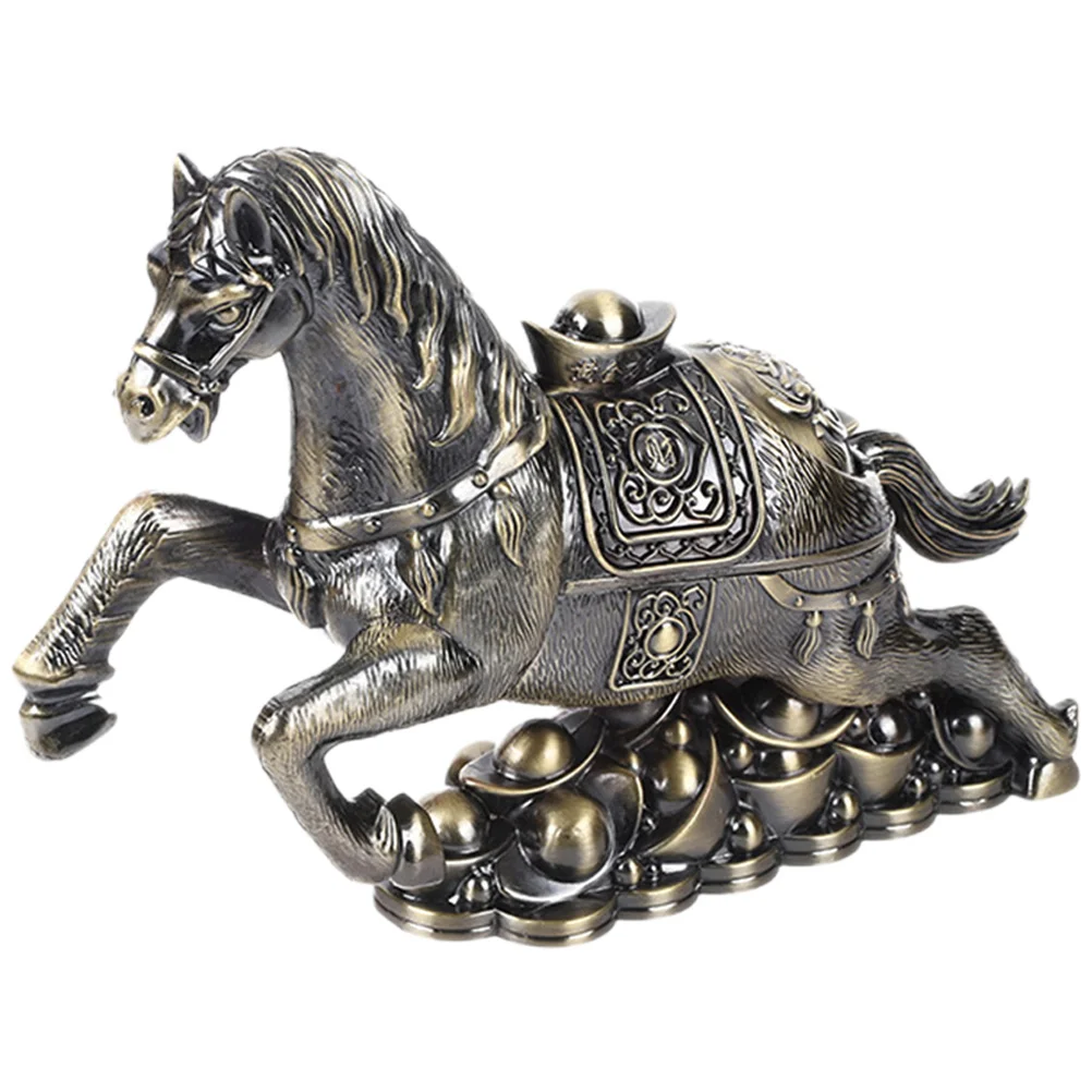 

Vintage Style Horse Metal Ashtray Desktop Home Office Cigarette Ash Tray Wear-Resistant Small Decorative Ornament Portable