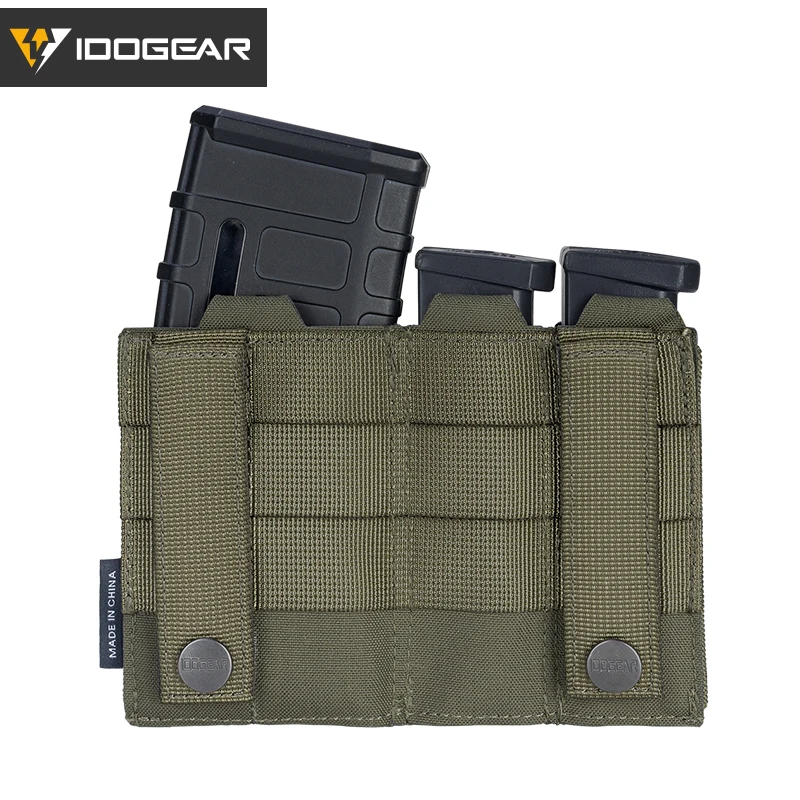 IDOGEAR Tactical Triple Mag Pouch Mag Carrier 9mm 5.56 Molle Pouch Laser Cut MC 3586