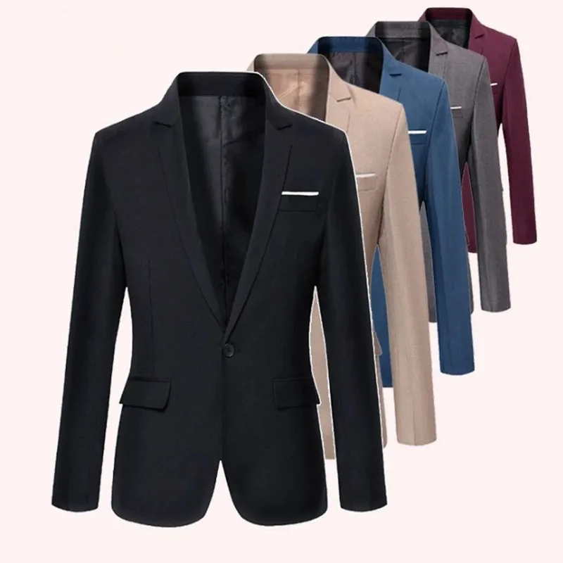 

Men's Trendy Boutique Suit Jacket Spring Leisure Business Slim Fit Formal Blazer Man Non-Ironing Single Button Office Blazers