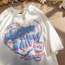 Funny Women's T-shirt Cute Bear Tshirt Harajuku Summer Oversized T Shirt Streetwear Short Sleeve Tops Tee Shirt Hip Hop