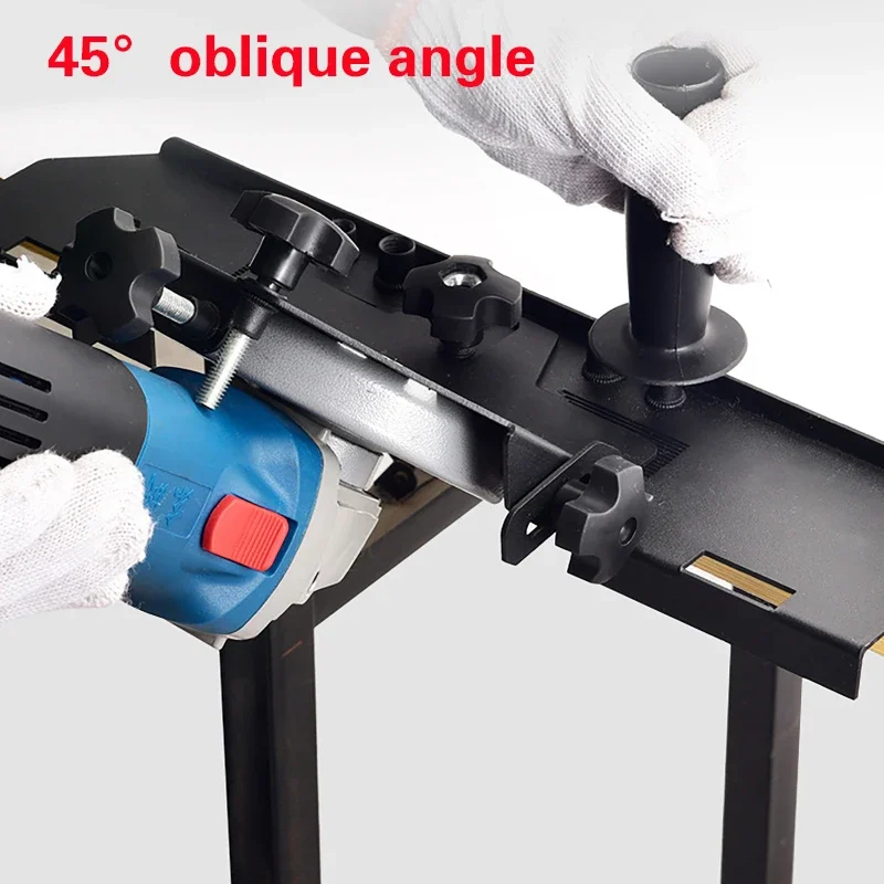 125 Angle Grinder Chamfer Bracket Aluminum alloy tile chamfer 45 Degree Oblique Cutting Dust-free Multi-function Trimming Frame