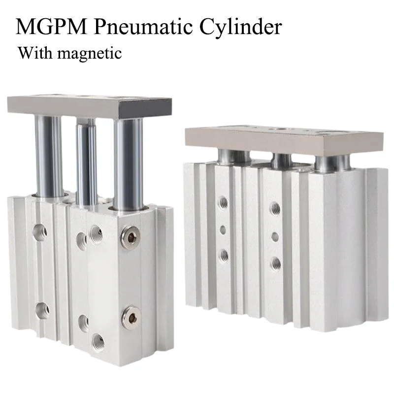 MGPM Pneumatic Compact Guide Cylinder Stroke 10mm-300mm MGPM12 MGPM16 MGPM20 MGPM25 MGPM32 MGPM40 MGPM50 MGPM63 MGPM80 Durable