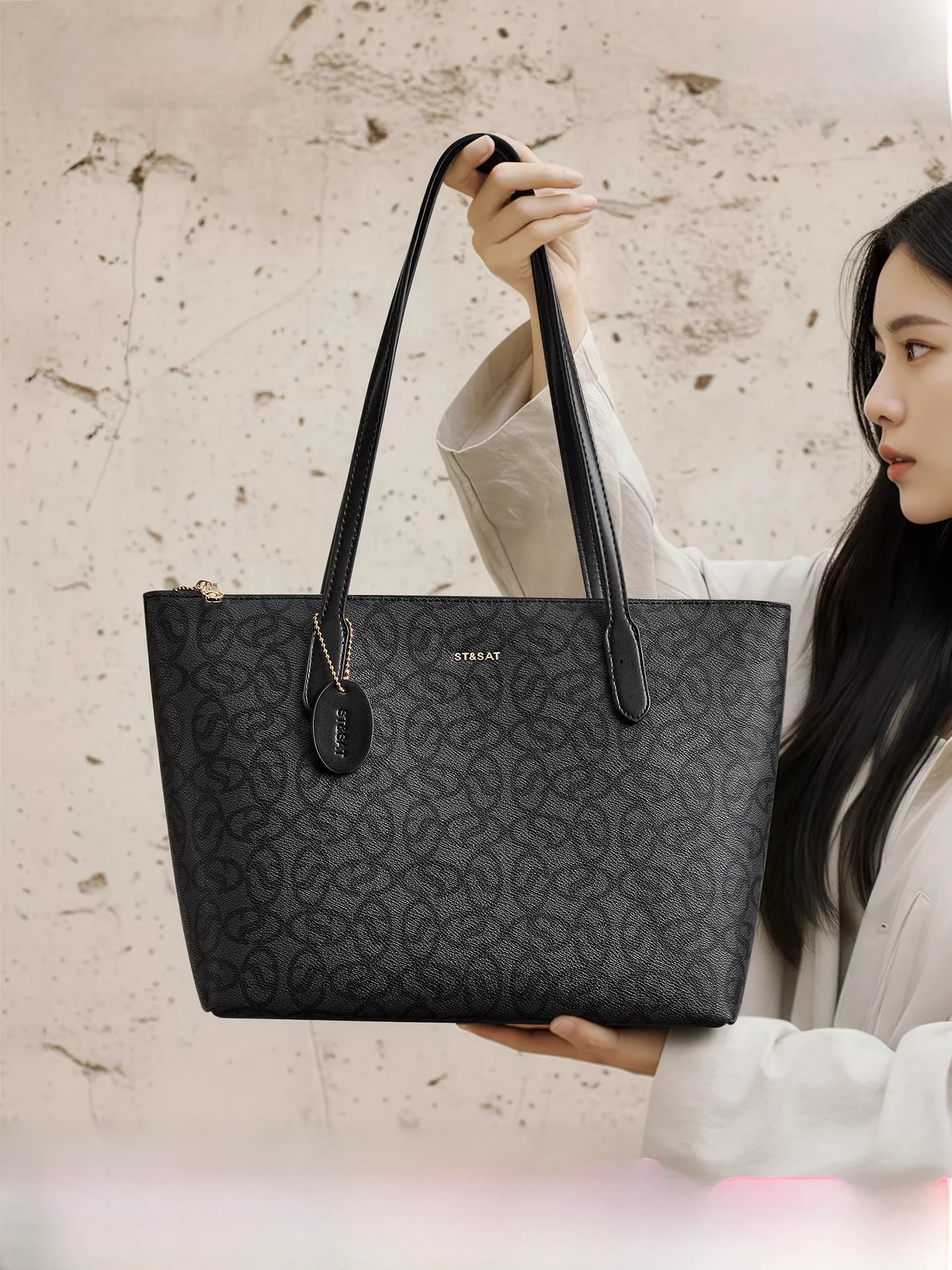 Saturday Bla Tote Bag Women's New Large Capaci Commute High-End Faion Single oulder Armpit Bag Casual Simple Sle