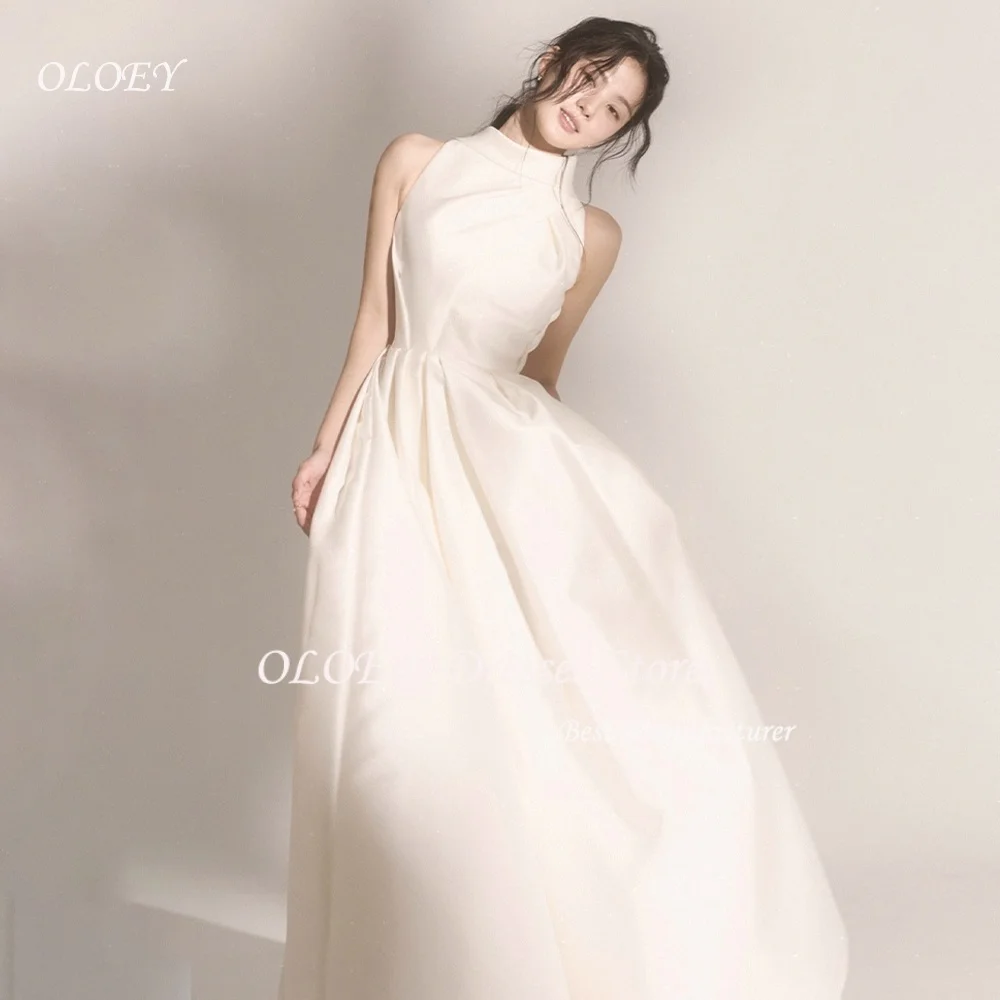 

OLOEY O-Neck Korean Wedding Dresses Corset Back Bridal Wedding Party Gowns Customized Elegant Wedding Reception Dresses