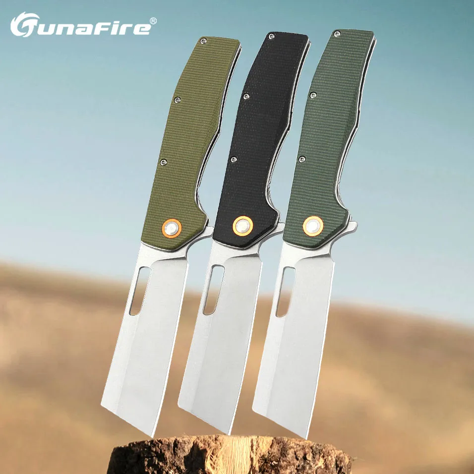 Faca de Caça de Aço para Homens Micarta Handle Sobrevivência ao ar Livre Facas de Resgate Canivete Dobrável Tunafire-d2