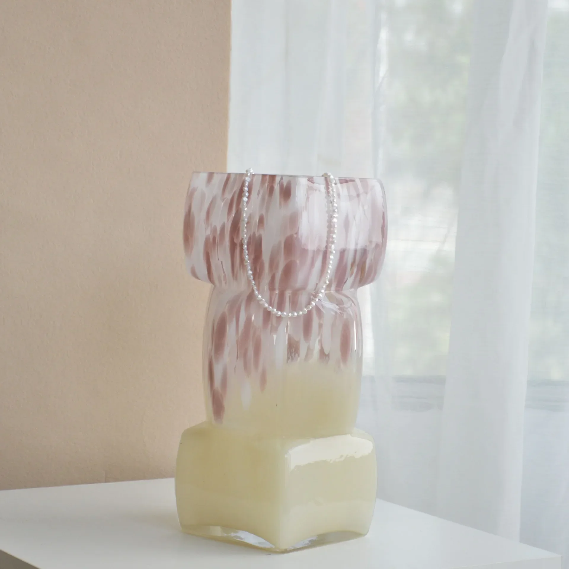 

U11 Glass Vase Irregular Splicing of Geometric Blocks Gradient Colored Glass Hydroponics Terrarium Flower Vase Home Decoratio
