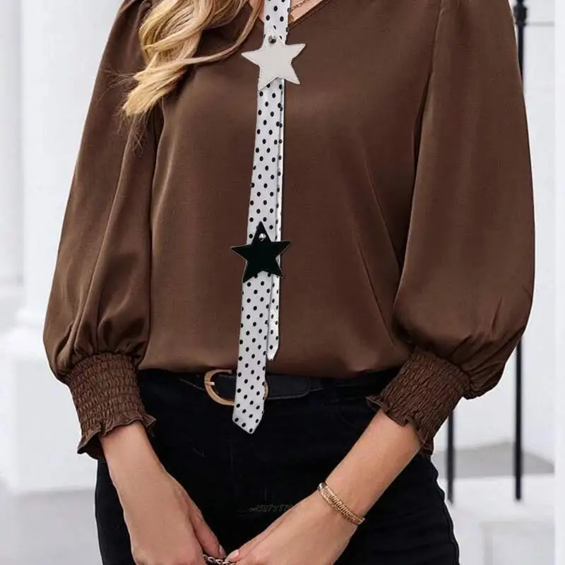 X5XA Stylish Star Cravat 2000s Tie For Bold And Confident Women Neck Jewelry