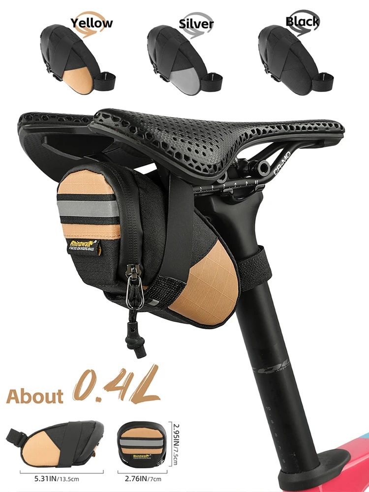 AliExpress Rhinowalk Bicycle Tail Bag 0.4l Lightweight Bicycle Seat Bag Storage Tool Saddle Bag Outdoor Cycling Reflective Accessories