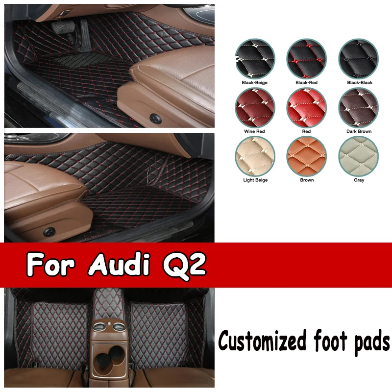

Car Mats For Audi Q2 2017~2022 Durable Auto Floor Mat Anti Dirt Rug Carpet Luxury Leather Car Interior Accessories 2018