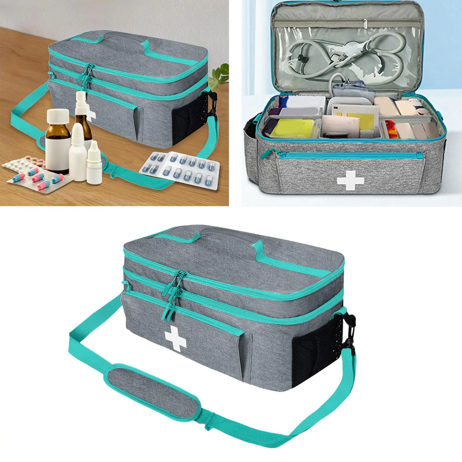 Polyester Easy To Carry First Aid Bag Emergency First Aid Bag Medical Storage With Adjustable Strap Providing Ample