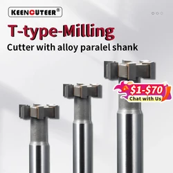 Carbide T-Slot  Milling Cutter Tungsten Steel Straight Handle Welding Edge Type Cutter YG Industrial Grade Keyway Endmills Tool