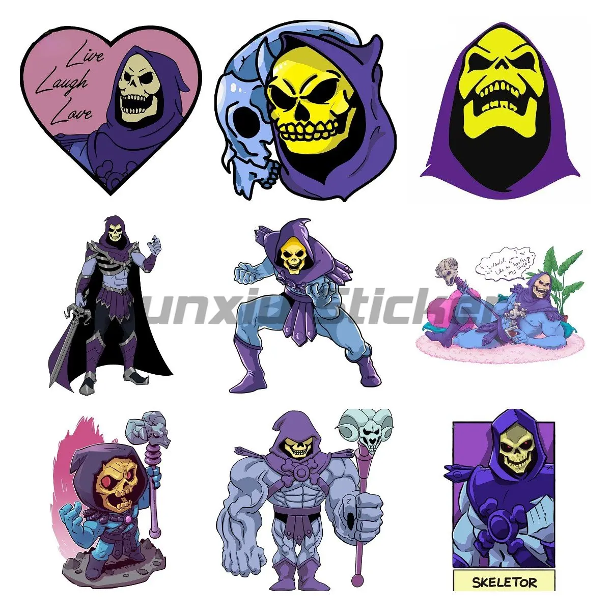 

Skeletor Car Stickers Occlusion Scratch Car Stickers Creative Decal JDM ATV RV Vinyl Waterproof Decor