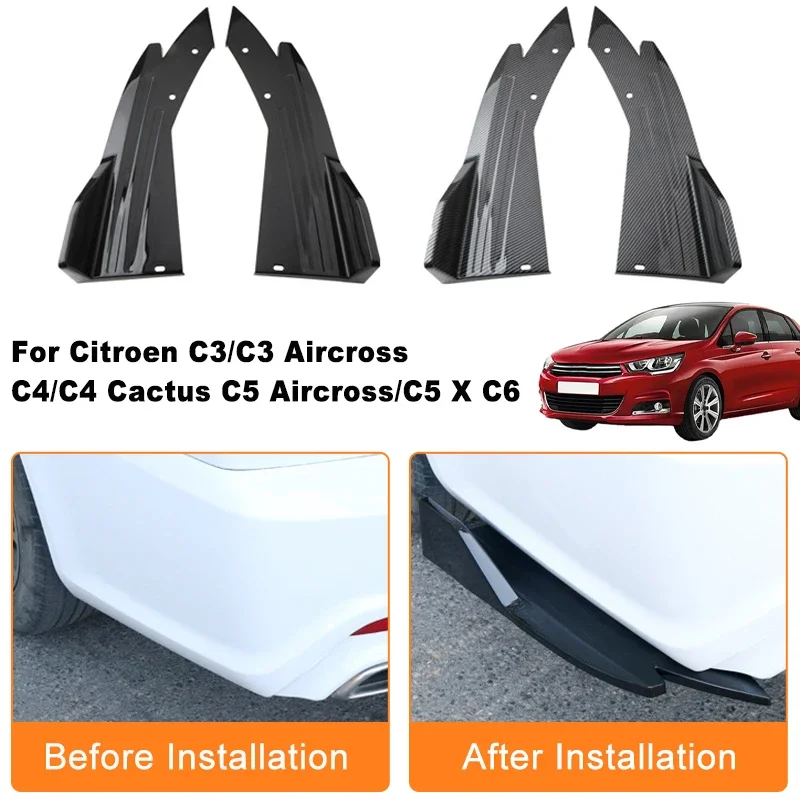 

Car Rear Bumper Spoiler Lip Diffuser Side Skirt Splitter Wrap Angle Anti-Crash For Citroen C3 C3 Aircross C4 C4 Cactus C5 XC6