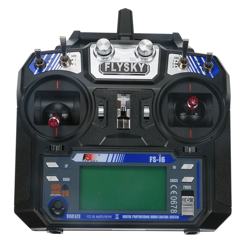جهاز إرسال نظام الراديو Flysky FS-i6 AFHDS 2A 2.4 جيجا هرتز 6CH مع جهاز استقبال FS-iA6B لطائرة هليكوبتر RC وضع الطائرة بدون طيار 2 اليد اليسرى