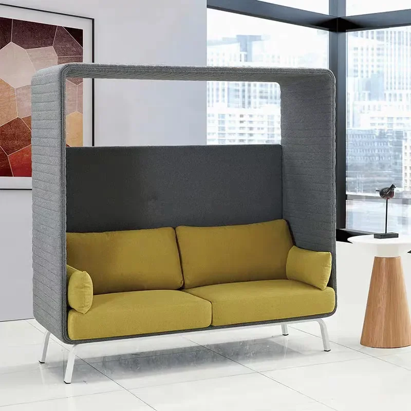 High Back Office Sofa with Privacy Partition for Business Meeting Reception Area Negotiation Seat