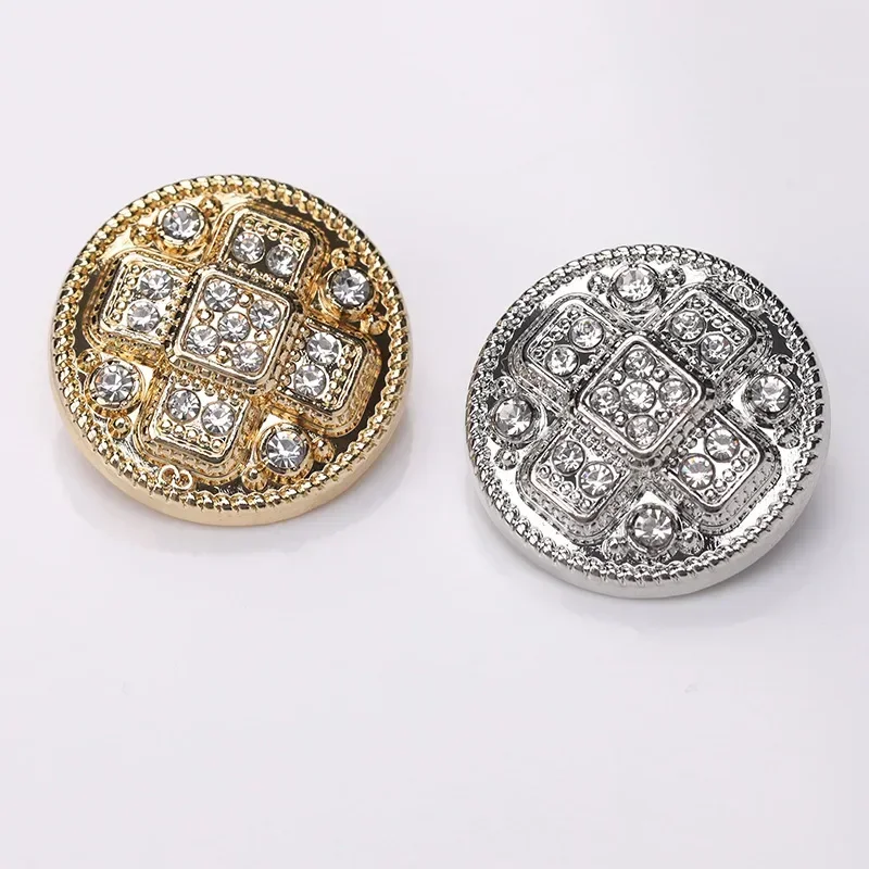 10pcs Diamond-studded Buttons Luxurious Shiny Rhinestone Round Shank Buttons Clothes Accessories