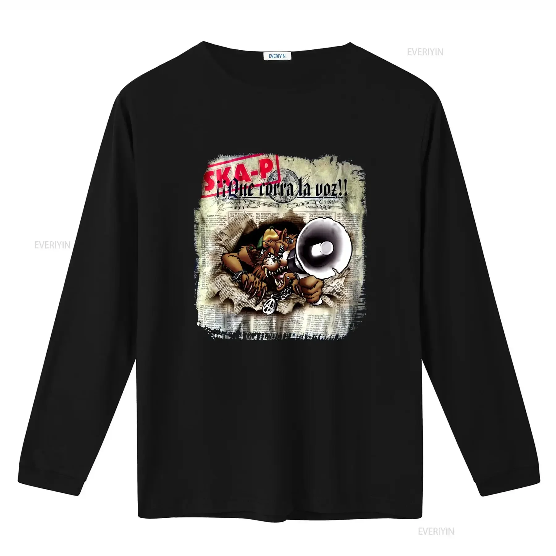 Vintage Ska P Punk Band Tour 2002 Petite Rock Two Tone T Shirt with Loudspeaker Wolf Print vintage Washed Unisex Soft graphic