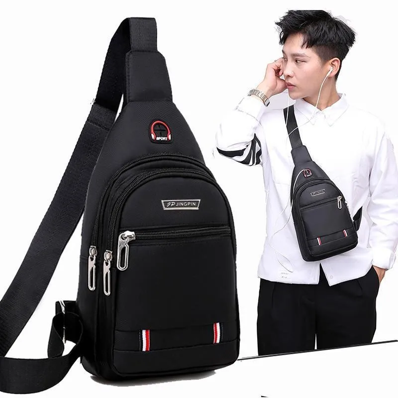 Men's New Casual Korean Waterproof Oxford Shoulder Bag Business Chest Bag Cross Body Bag Chest Bag