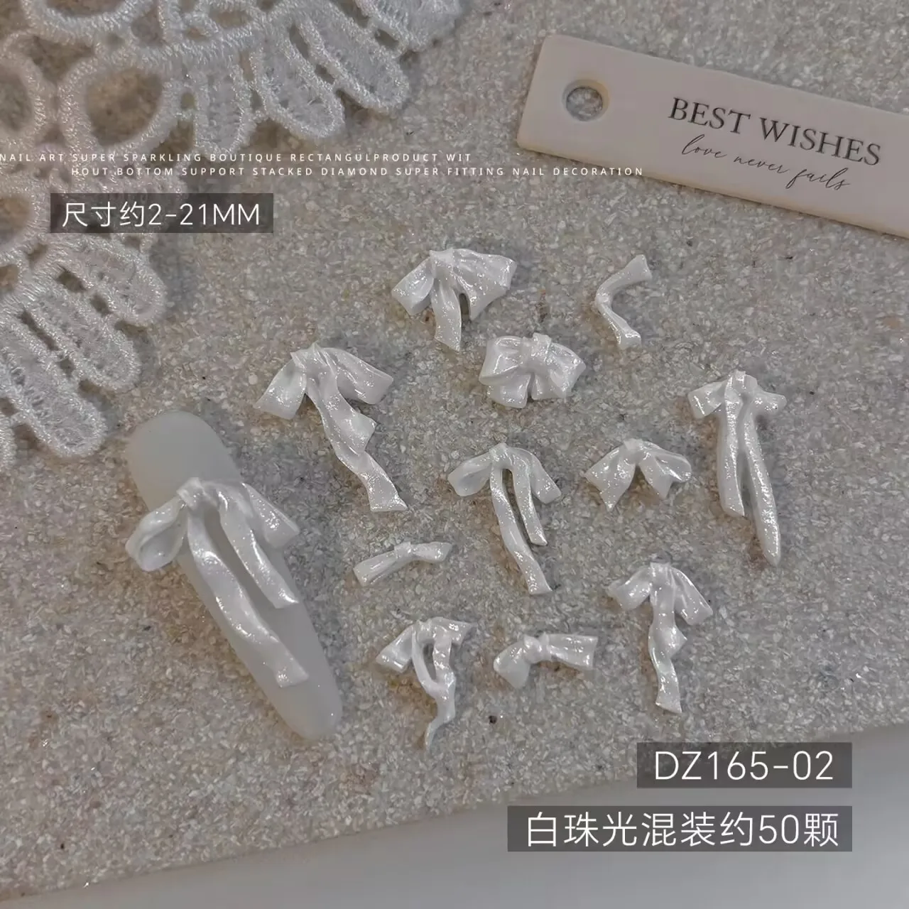 1Bag  Mixed Bowknot  3D Rose Flower Peach Blossom Nails Accessories Floral Nail Decoration 3D Nail DIY Nail Saloon Set